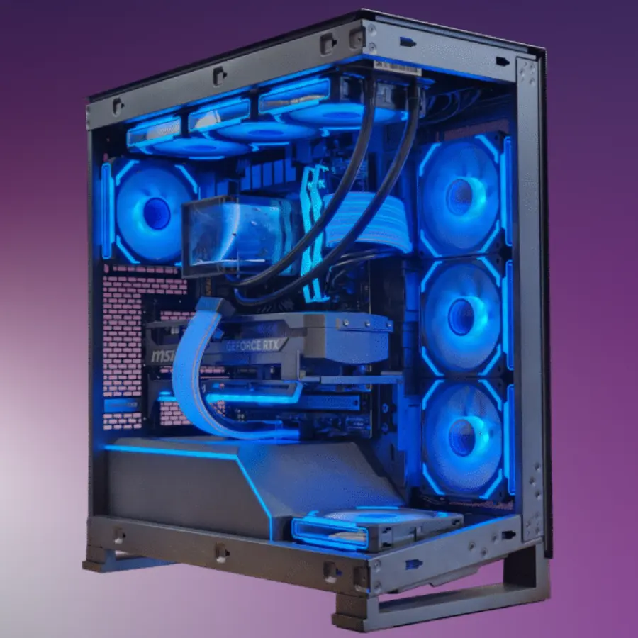 NOX Gaming NOVA TRYX Gaming PC With 360mm TRYX Panorama Water Cooler AMOLED display, RTX 5080 AMD Ryzen 7 9800X3D 32GB DDR5 2TB NVMe SSD