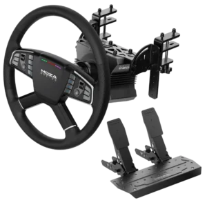 Ensemble MOZA R5 TSW | Ensemble pour simulation de camion | Volant TSW - Base R5, Pédales SR-P Lite, Pince pour simulation de camion