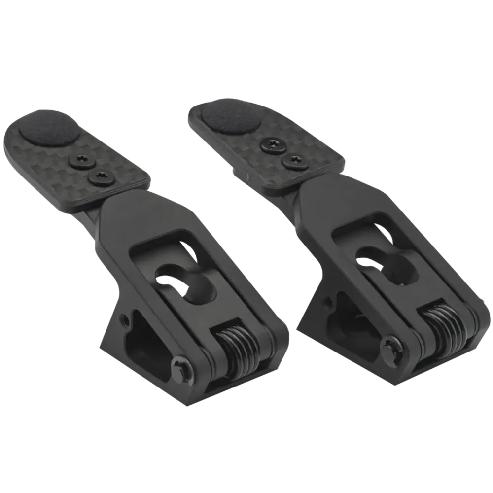 Palettes de changement de vitesse à double mode pour volant de simulation de VPG Sim Racing. Choisissez entre une palette d'embrayage, une palette de boutons ou les deux en même temps avec DUO-MODE™. Disponible chez NOX Gaming au Canada et en Amérique du Nord.