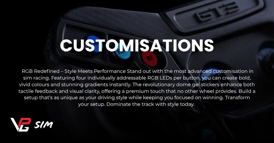 Customisable buttons for sim racing steering wheel Ford GT3 Mustang by VPG Sim Racing in Canada and North America by NOX Gaming