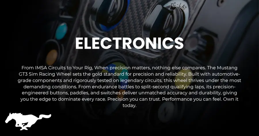 Real Ford Mustang endurance racing steering wheel for sim racing with adapted buttons for PC simulation in Canada by NOX Gaming