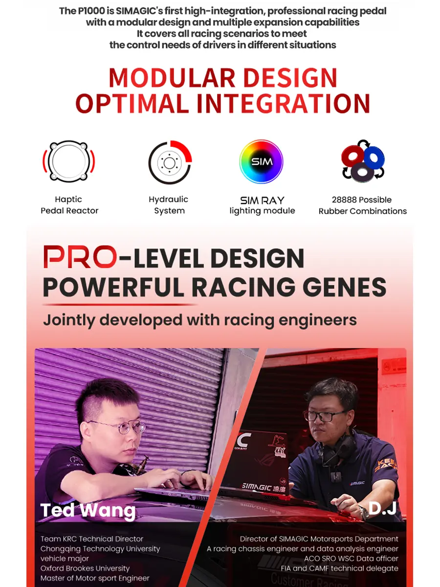 SIMAGIC P1000 Modular design optimal integration pedals sim racing